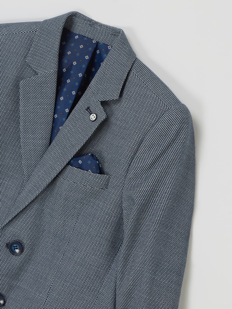 Slim Fit 2-Knopf-Sakko mit Stretch-Anteil in bleu