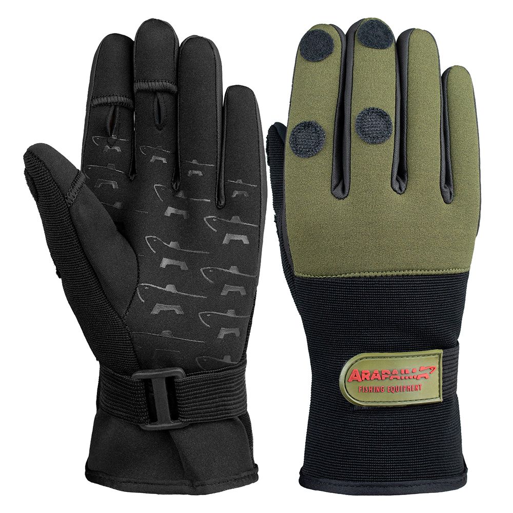 Arapaima Fishing Equipment OlivBlack Neopren Angelhandschuhe