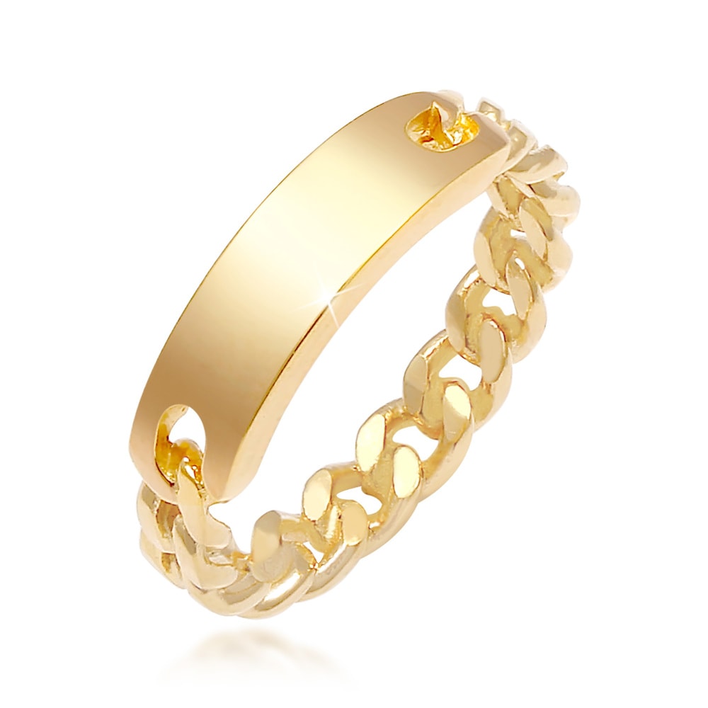 Elli Elli Bague Bandring Platte Panzer Kette 925 Silber Bague