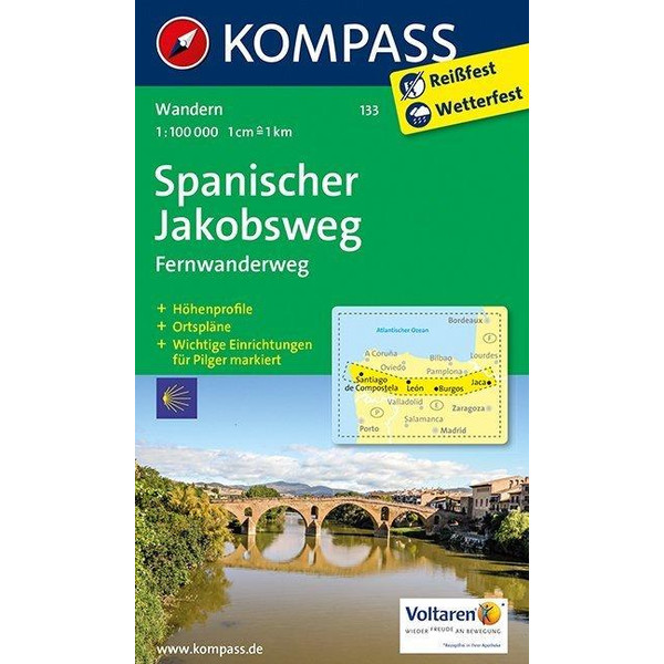 KOKA-133 SPANISCHER JAKOBSWEG - Wanderkarte