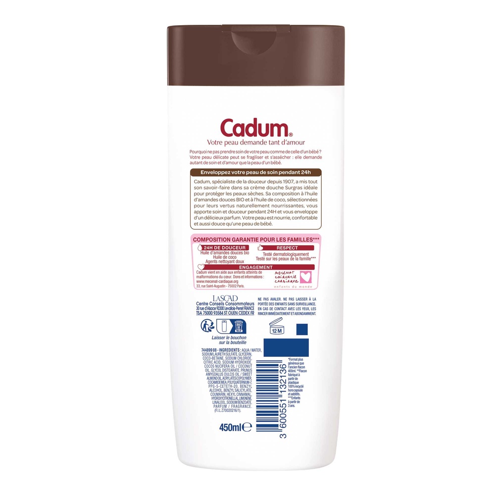 cadum Surgras Crème Douche Coco