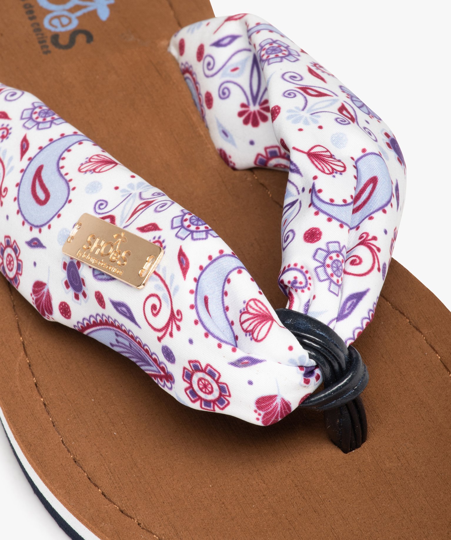 Tongs femme à brides en tissu imprimé – Shoes By LTDC blanc | GEMO