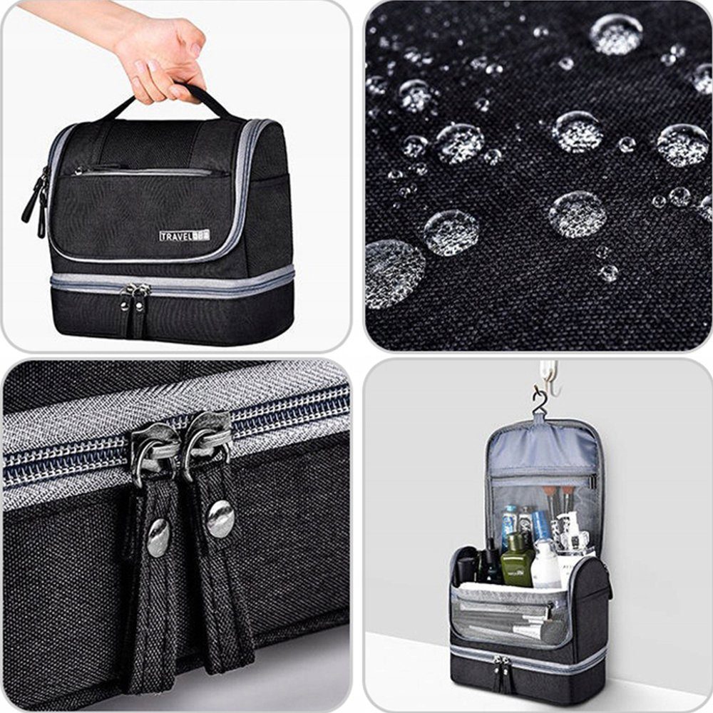 AKKEE Kulturbeutel Kulturbeutel Kulturtasche zum Aufhängen für Herren und Damen (1-tlg., Separate Nasse Und Trockene Lagerung), Kulturtasche, Waschtasche, ideal für den täglichen Gebrauch