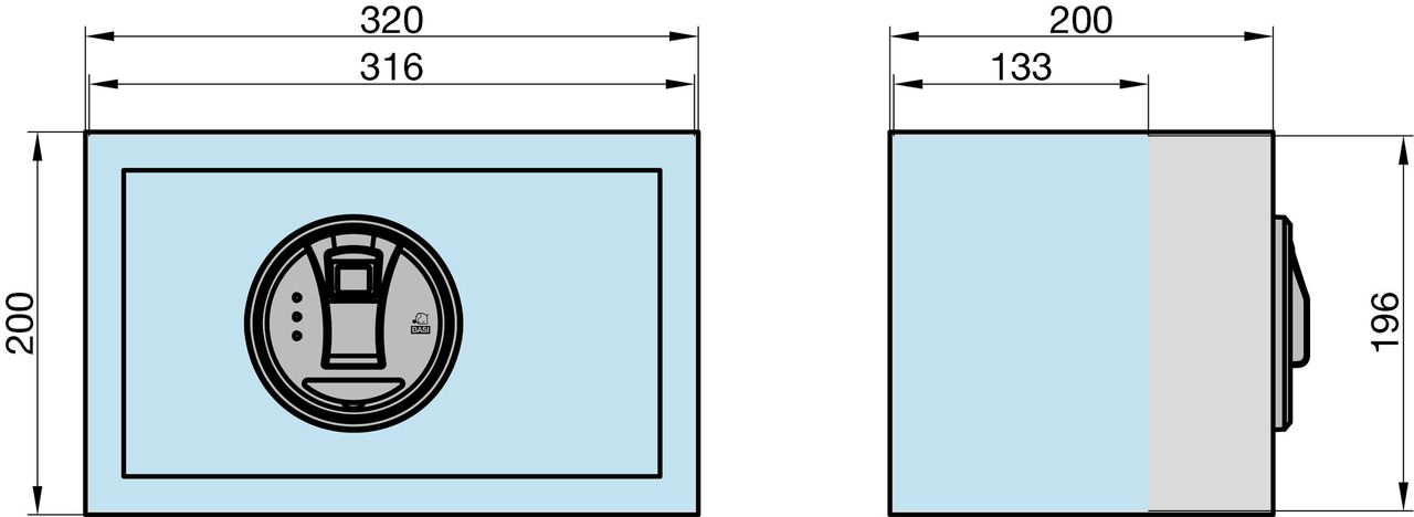 Basi Elektronik-Möbel-Tresor - EMT 200 - Fingerprint