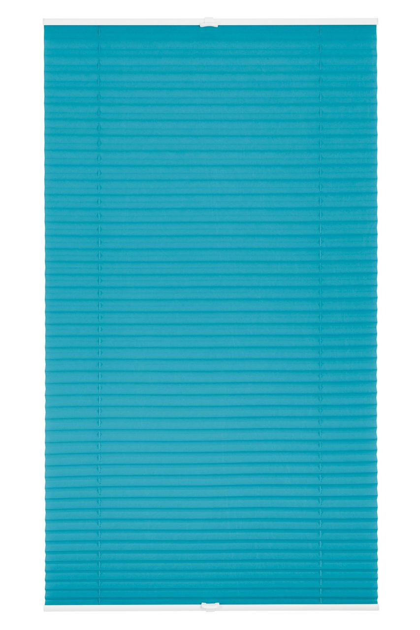 Lichtblick Plissee Klemmfix, ohne Bohren, verspannt - Blau, 85 cm x 130 cm (B x L)