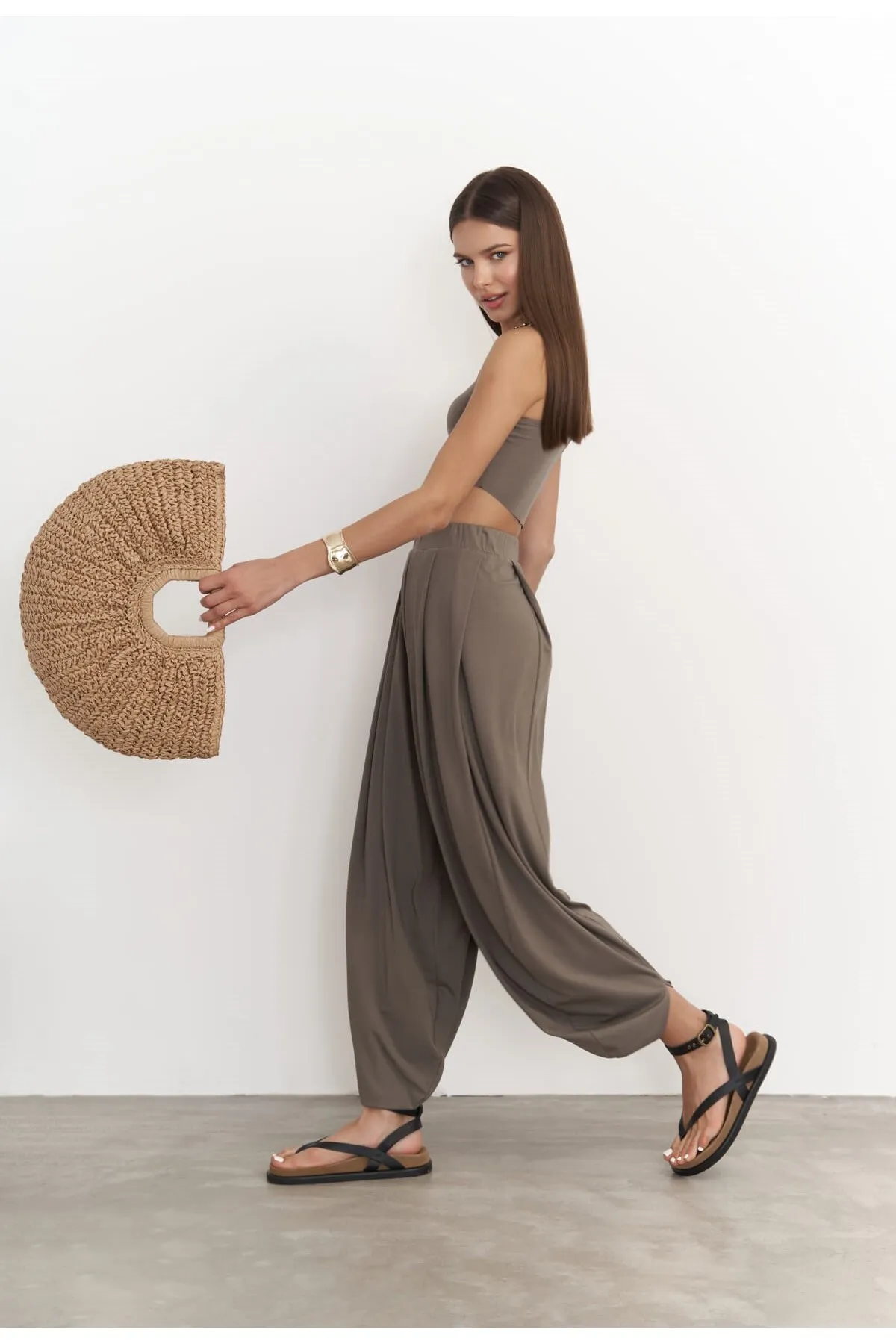 MAİ COLLECTİON  Casey – Set aus verkürzter Khakihose