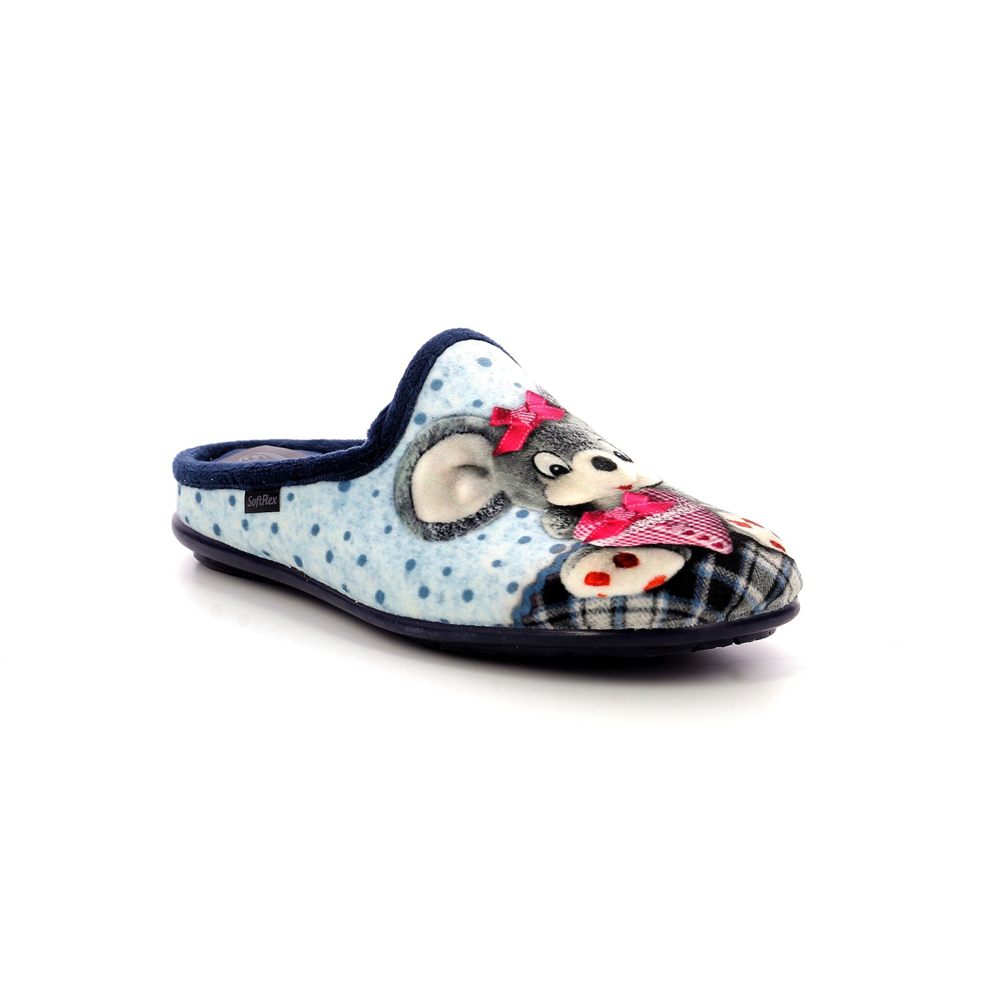 Chaussons forme mule motif souris SOFTFLEX