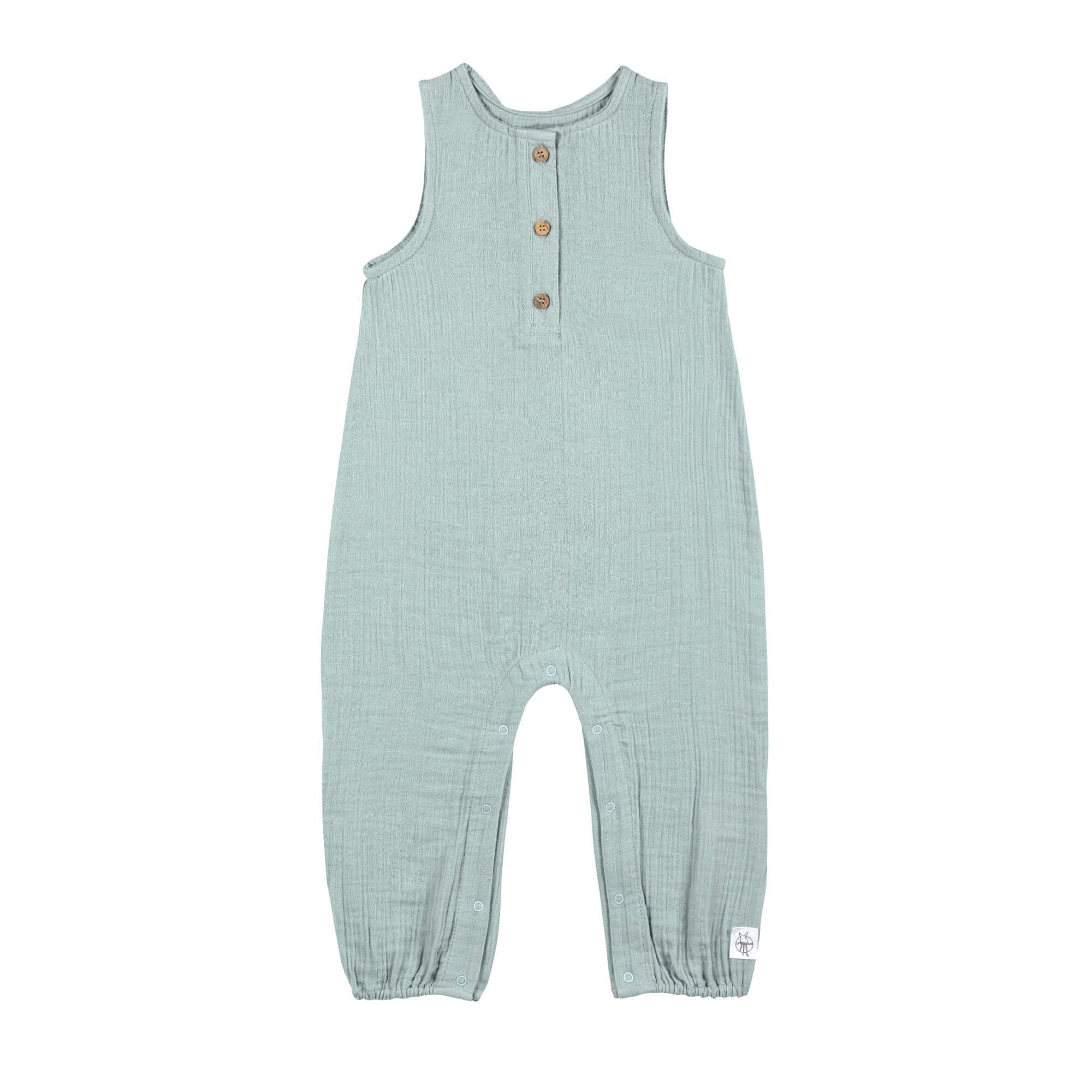 Musselin Jumpsuit - Bio Baumwolle, Silbergrau