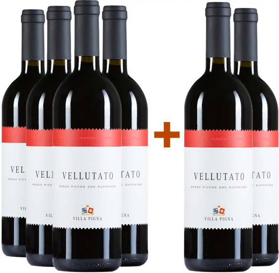 4+2 Paket VELLUTATO - Rosso Piceno DOC Superiore - Cantina Villa Pigna