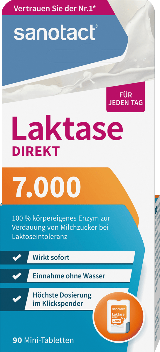 Laktase 7000 Direkt Mini Tabletten 90 St, 7,1 g