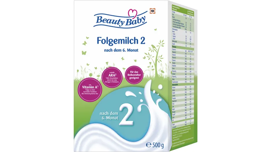Beauty Baby Folgemilch 2 nach 6 Monaten 500 g