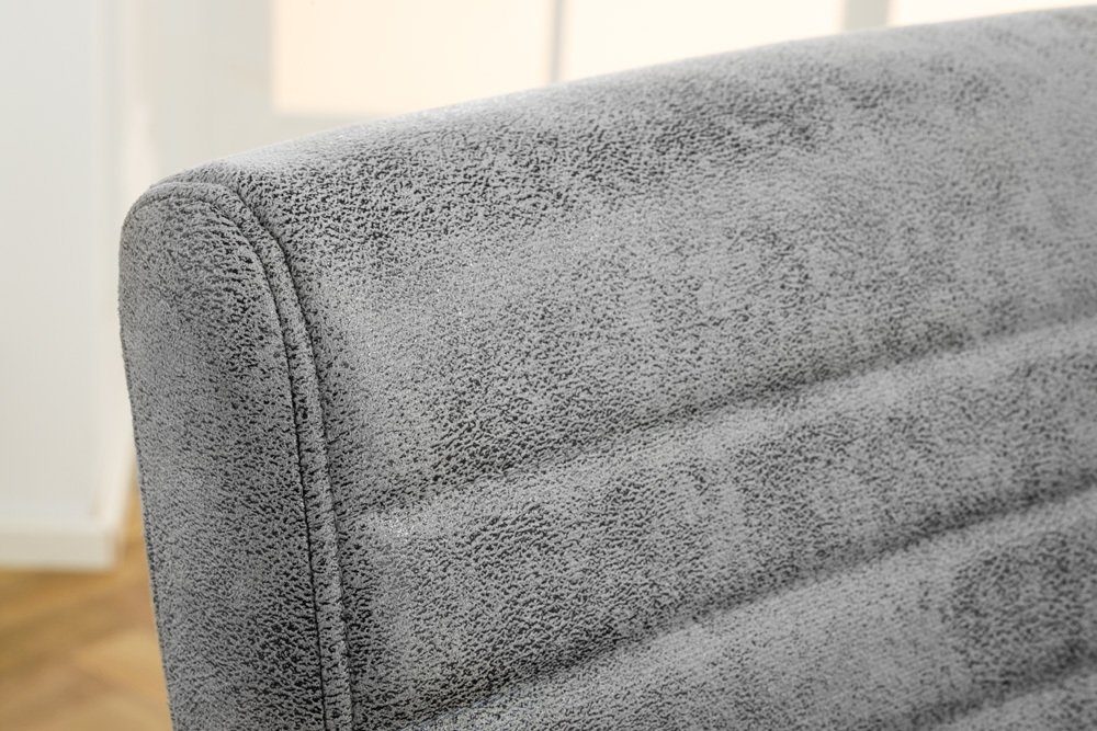 riess-ambiente Freischwinger LOFT vintage grau / schwarz (Einzelartikel, 1 St), Esszimmer · Microfaser · Metall · mit Armlehne · Industrial