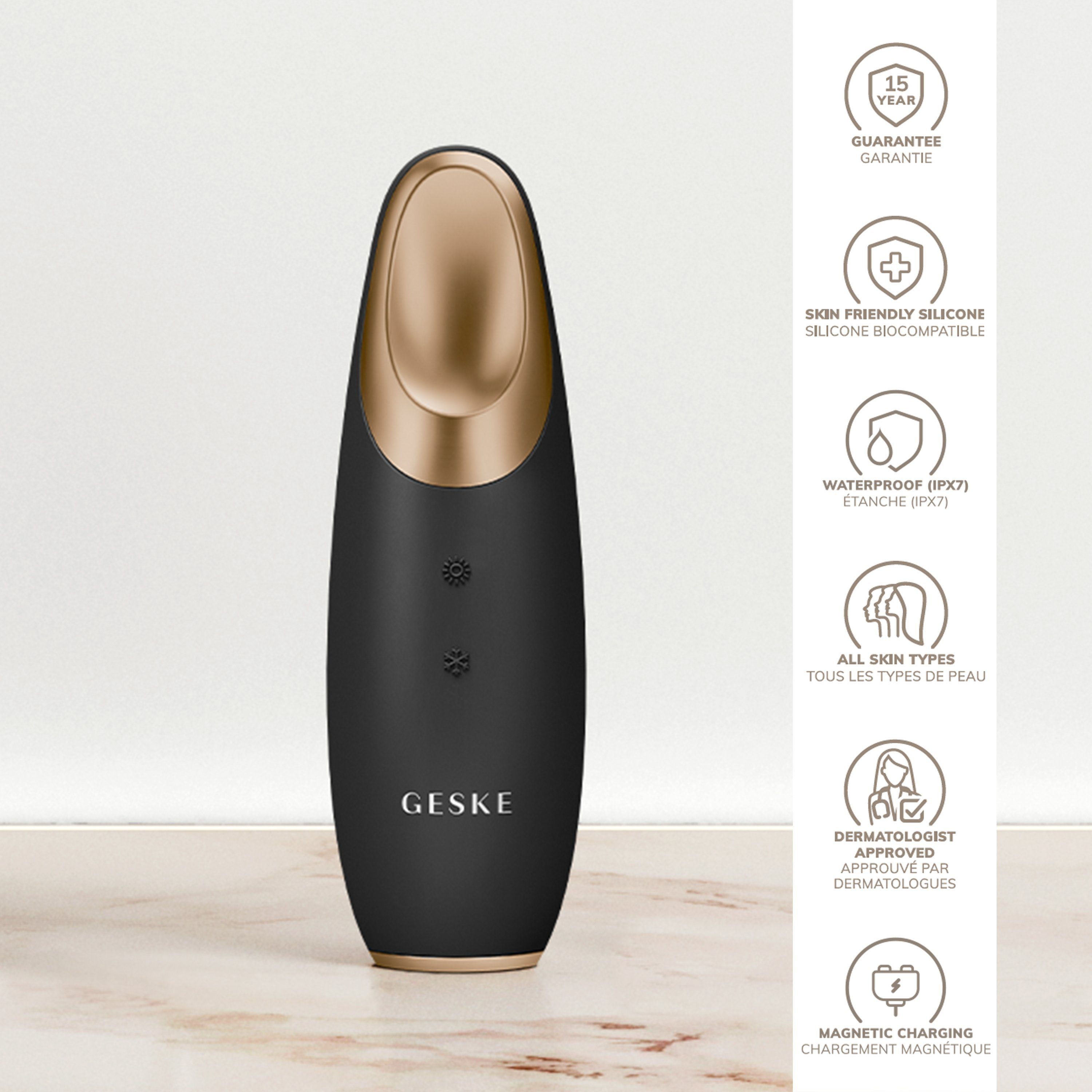GESKE German Beauty Tech Augen-Roll-on SmartAppGuided™ Warm & Cool Eye Energizer 6 in 1, 2-tlg., Gerät inkl. kostenloser APP (SmartAppGuided Device), Mit der GESKE App erhältst Du deine personalisierte Hautpflegeroutine.