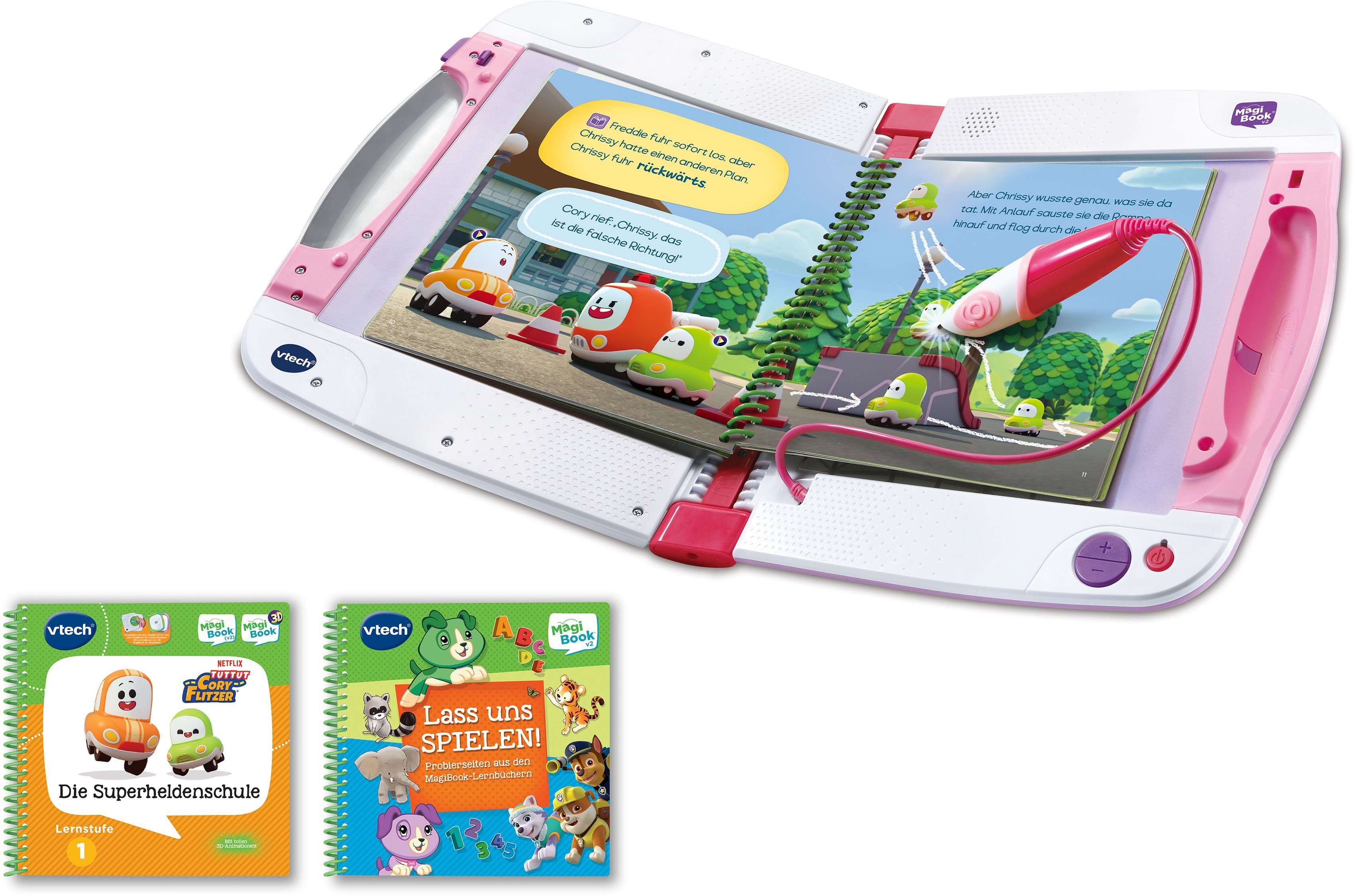 Vtech® Kindercomputer MagiBook v2, pink, Interaktives Lernbuchsystem, mit 2 Lernbüchern