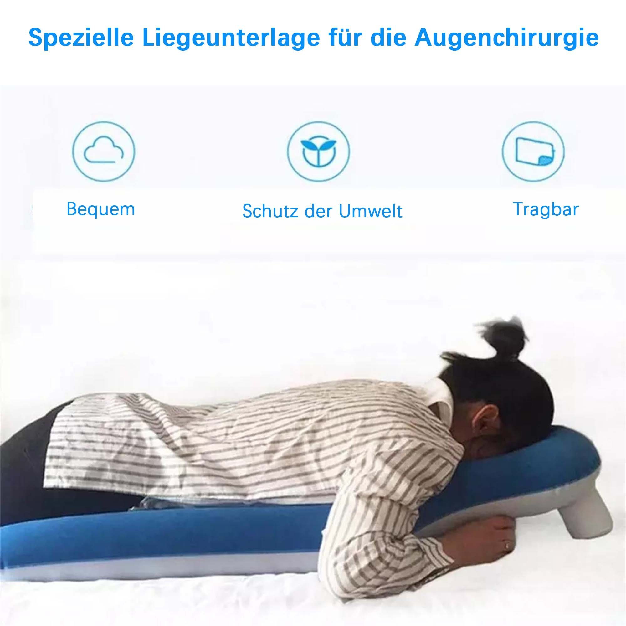 flowgoer Kopfstützkissen Ophthalmische chirurgische Kissen, 1-tlg., Größe: 96*56 cm,beflockte PVC-Material, Tragbares Gesichtskissen zum Schlafen