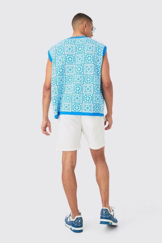Gehäkeltes Oversize Tanktop mit V-Ausschnitt