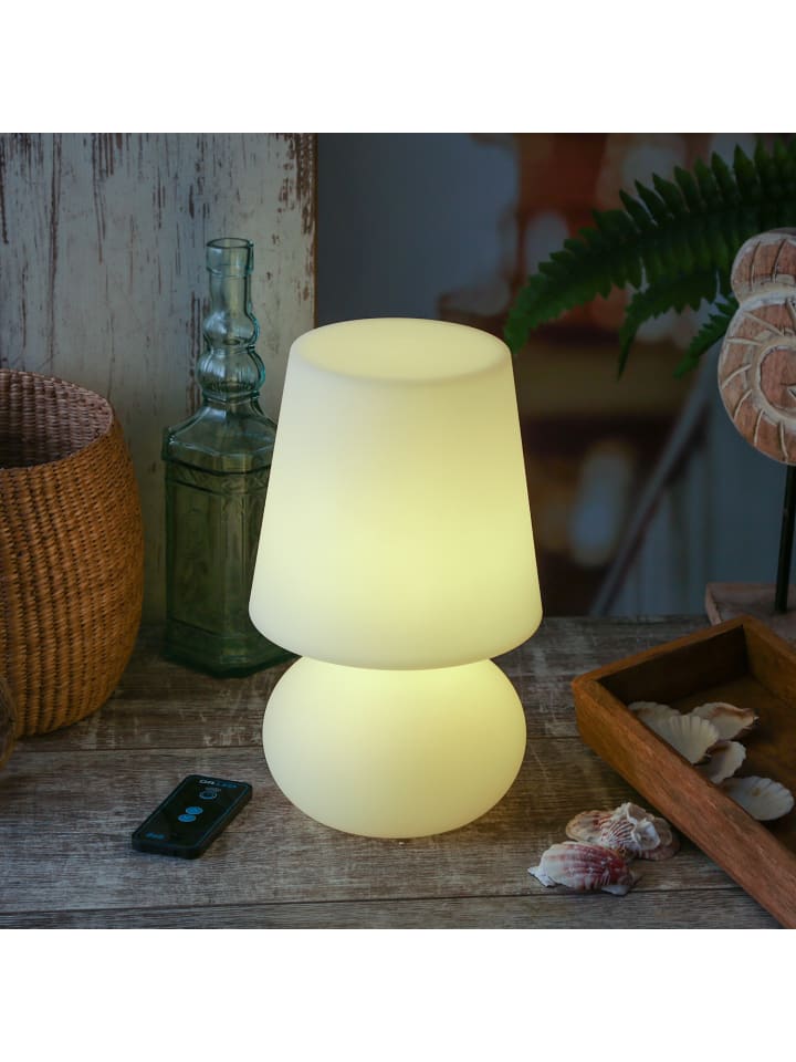 MARELIDA LED Garten Tischlampe dimmbar mit Fernbedienung aufladbar H: 26cm in weiß günstig kaufen onesize