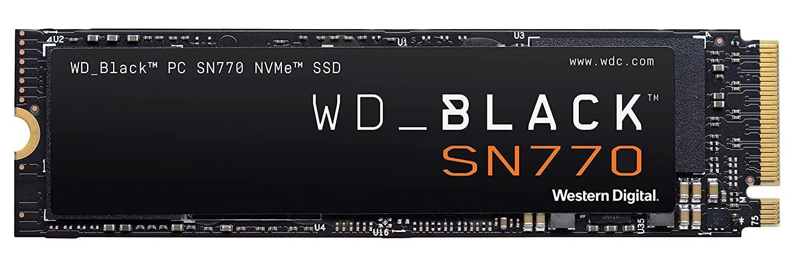 WD_Black SN770 NVMe Gaming-SSD (250 GB) 5150 MB/S Lesegeschwindigkeit, 4900 MB/S Schreibgeschwindigkeit, Formfaktor: M.2 2280