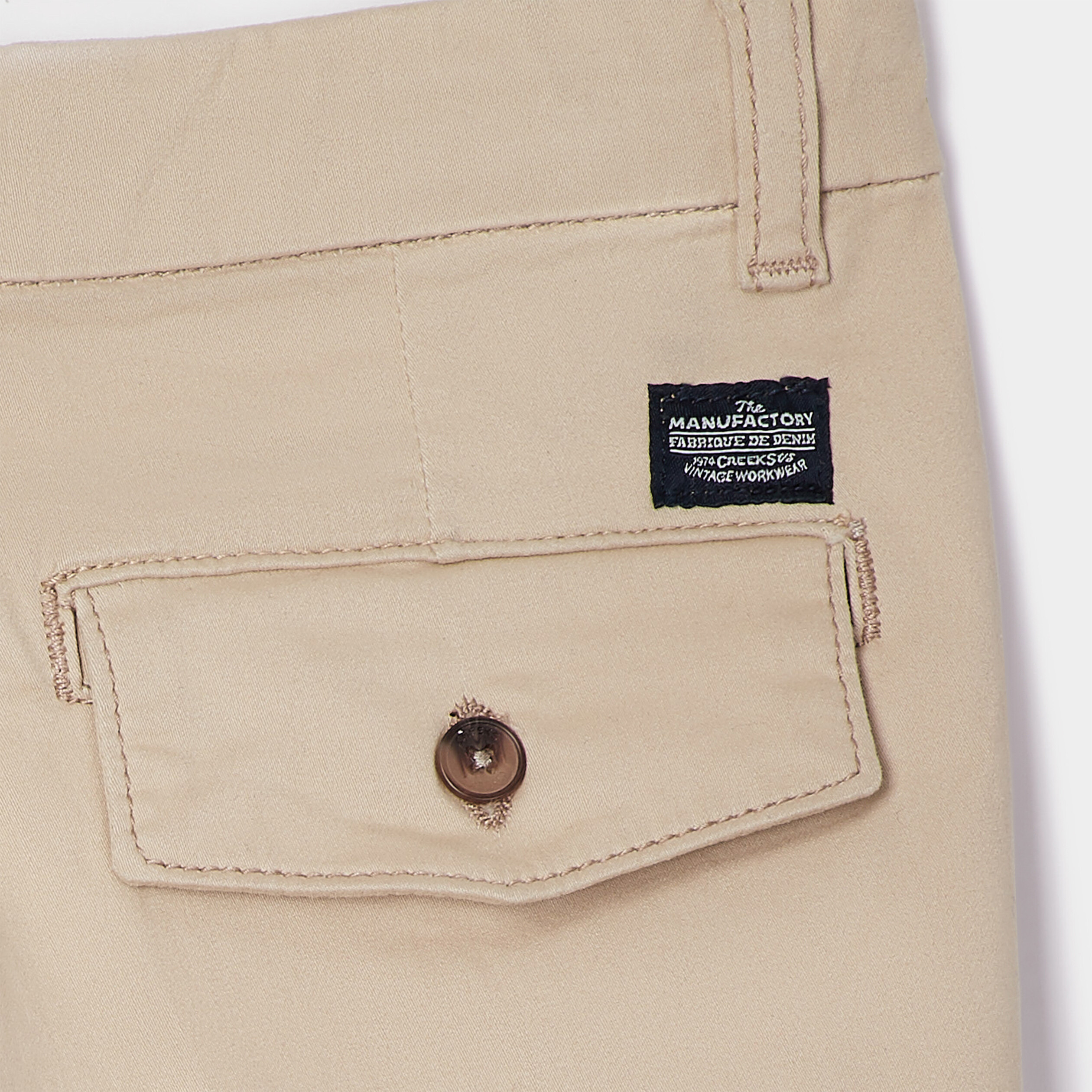 Pantalon slim coton Creeks beige garçon | La Halle