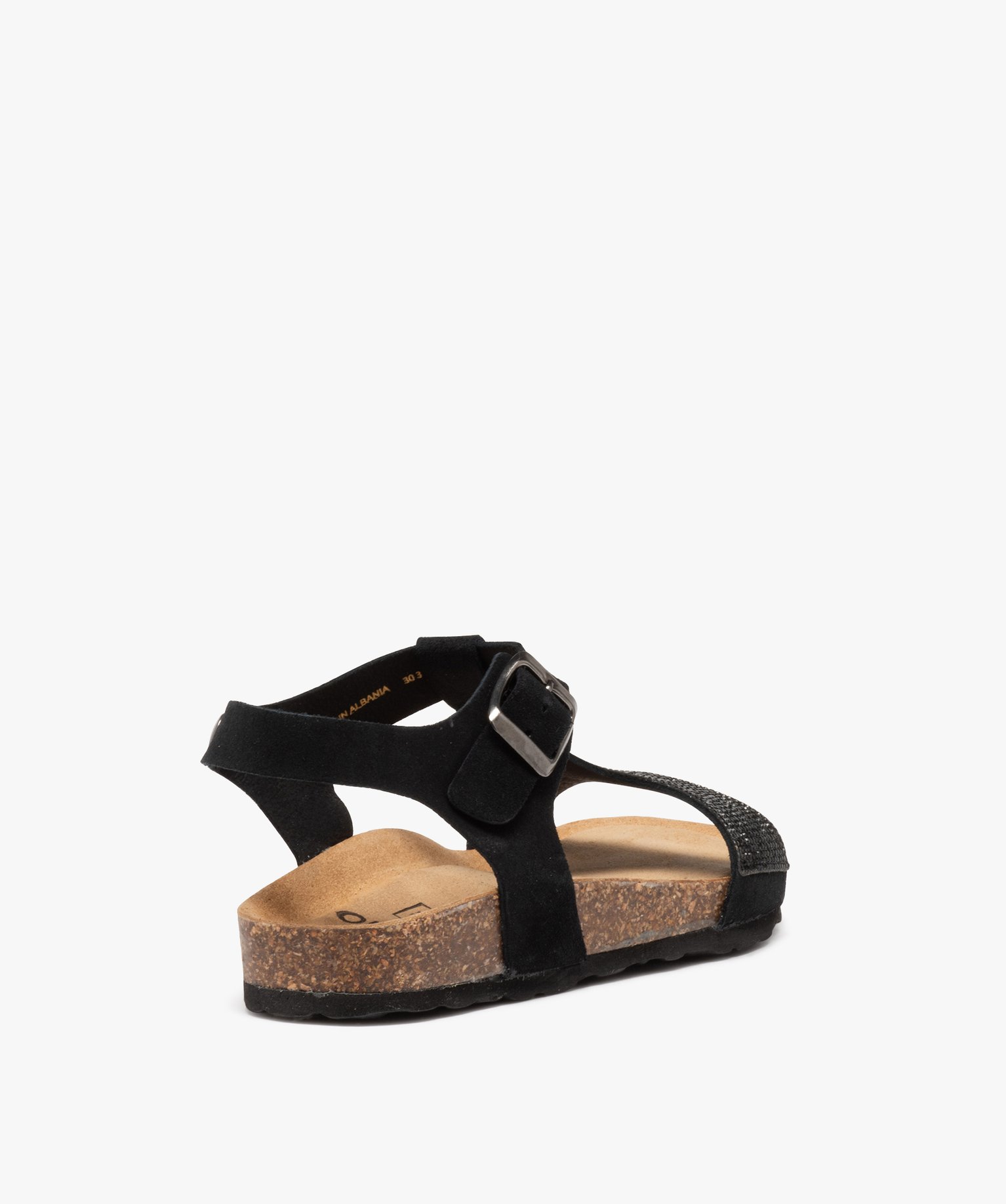 Sandales salomés à bride strass femme noir | GEMO