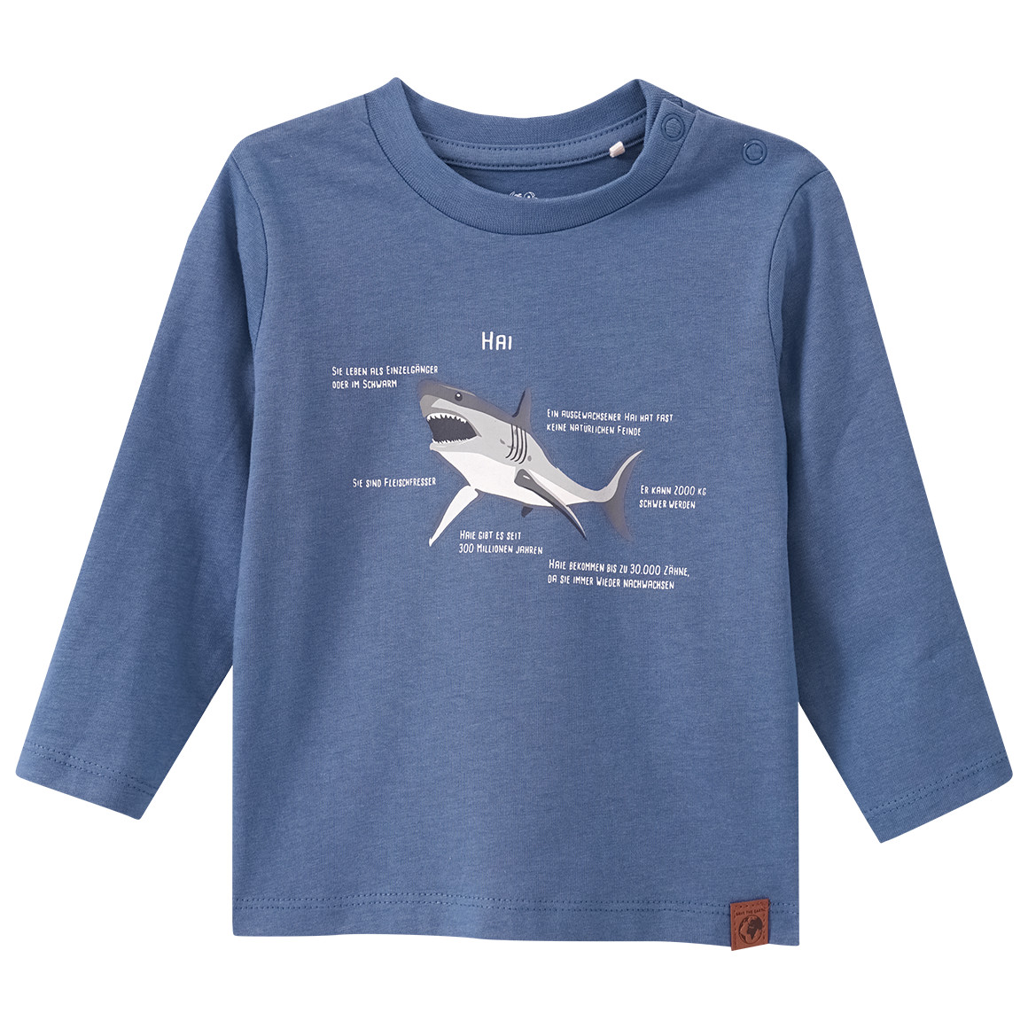 Baby Langarmshirt mit Hai-Print