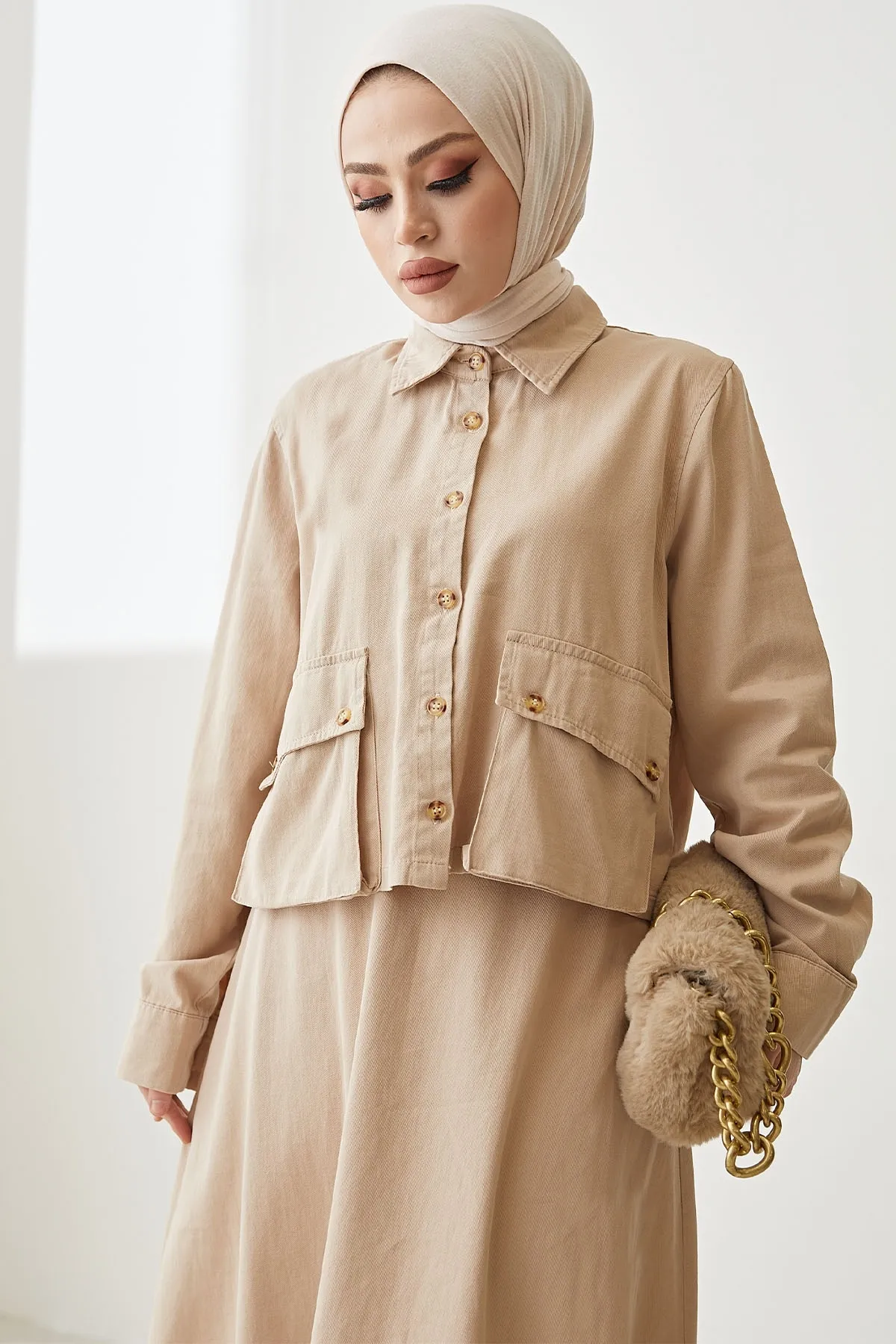 InStyle  Geknöpfter Elsa-Leinenanzug – Beige