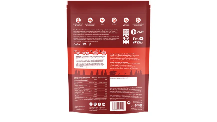 3Bears Porridge Zimtiger Apfel 400 g