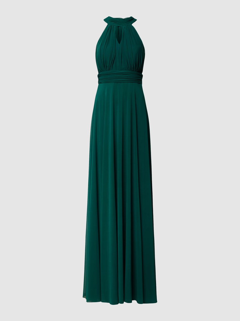 Abendkleid in Maxilänge mit Taillenpasse in smaragdgrün