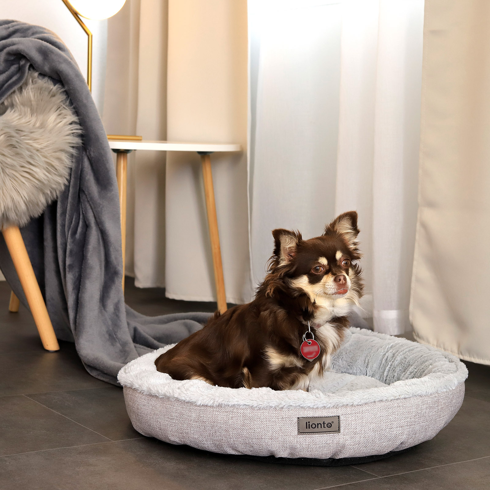 Lionto Hundebetten Lionto Rundes Hundebett grau S