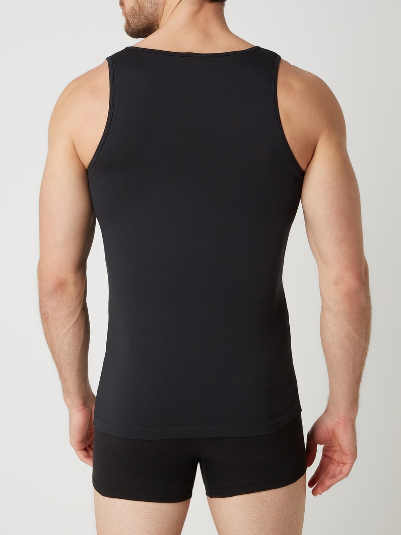 Tanktop aus Baumwolle im 2er-Pack in schwarz