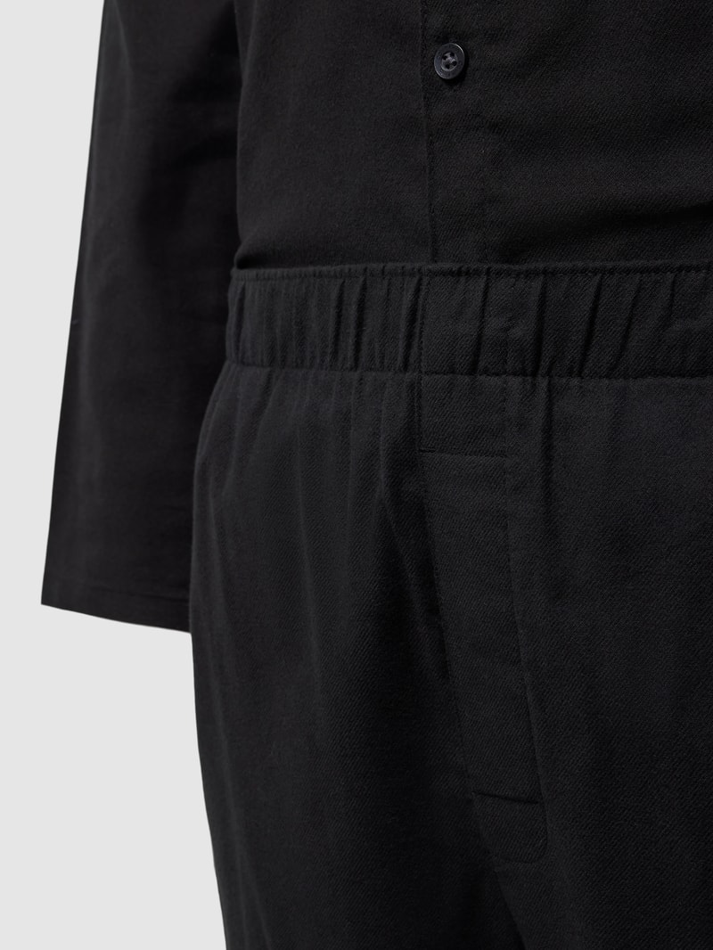Pyjama mit Label-Stitching in schwarz