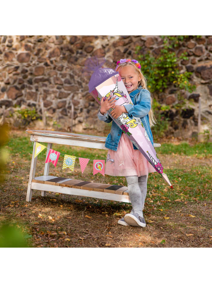 ROTH Scribble-Schultüte Einhorn 85 cm, zum Ausmalen in Bunt günstig kaufen onesize