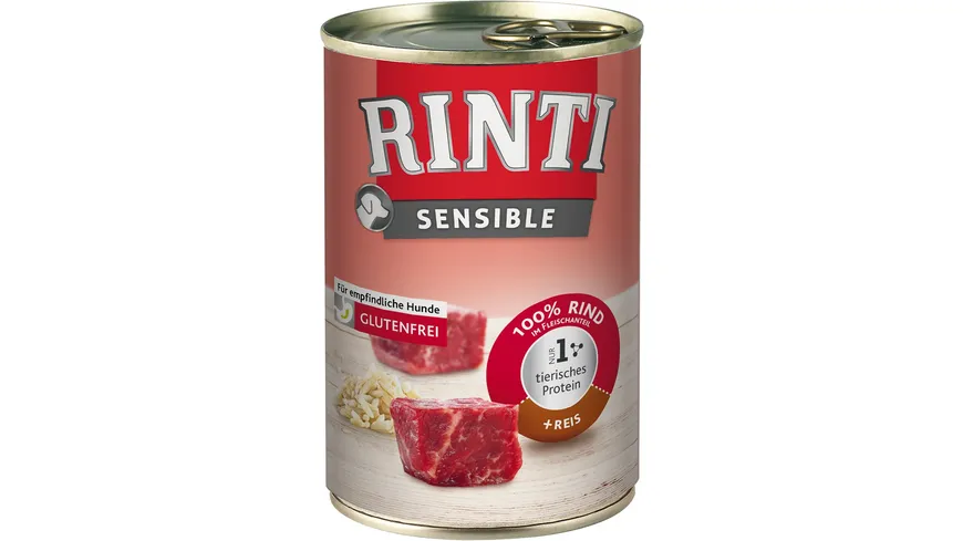 RINTI Hundenassfutter Sensible Rind + Reis 400 g