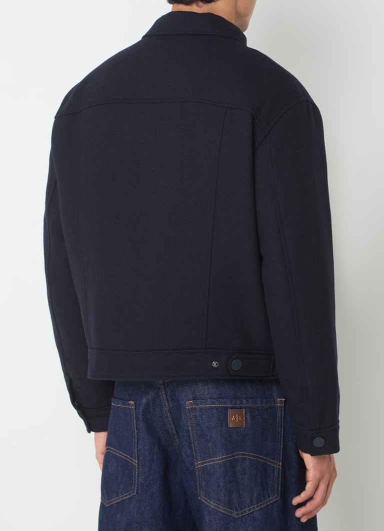 Armani Exchange Jacket in wool blend with chest and side pockets