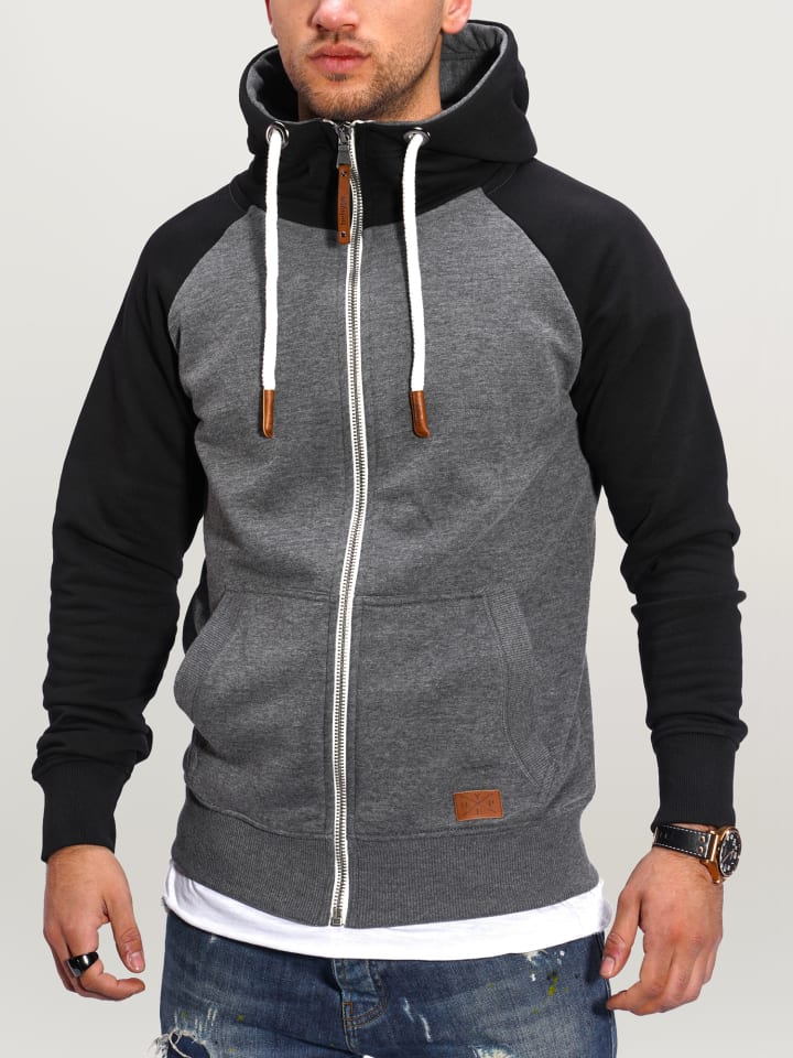 behype Sweatjacke RAGLAN in dunkelgrau günstig kaufen