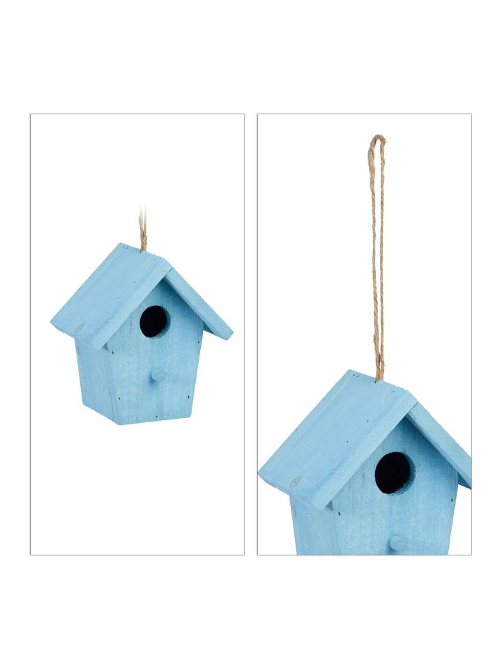relaxdays Deko Vogelhaus in Blau - (B)15 x (H)16 x (T)11 cm günstig kaufen onesize