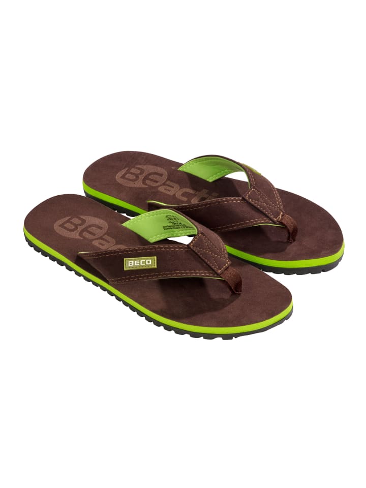 BECO the world of aquasports Zehentrenner BEactive V-Strap in dunkelbraun-grün günstig kaufen
