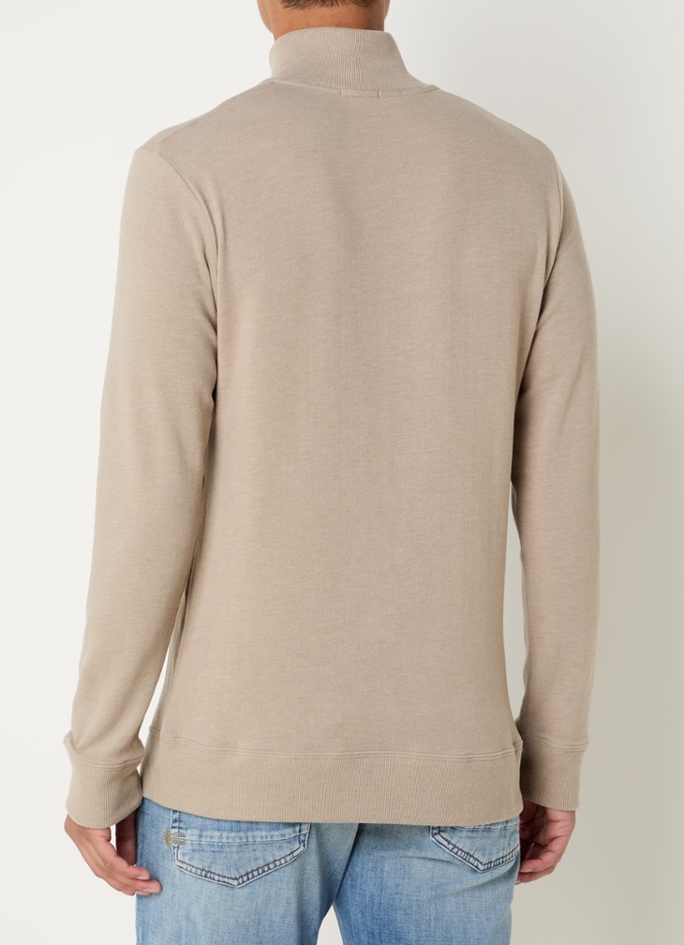 Denham Roger fine-knit sweater with half zip and logo