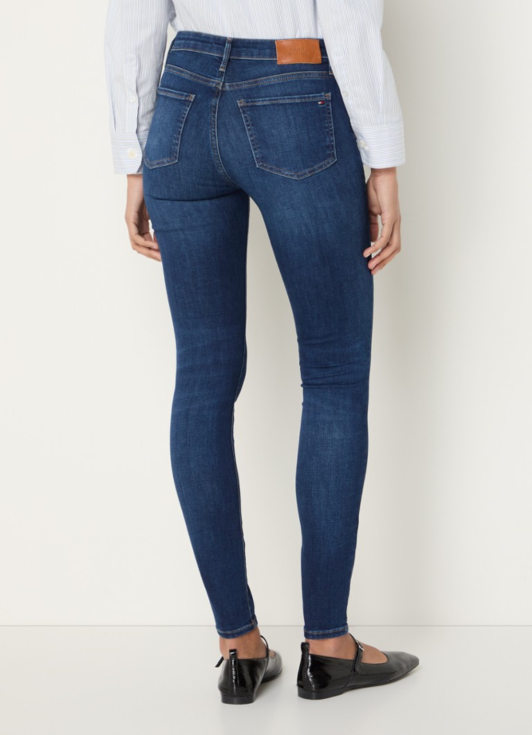 Blugi skinny Tommy Hilfiger Como, talie medie, albastru închis