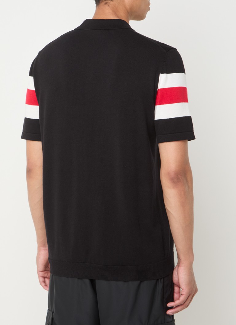 HUGO BOSS Fine-knit regular fit polo with knitted-in pattern