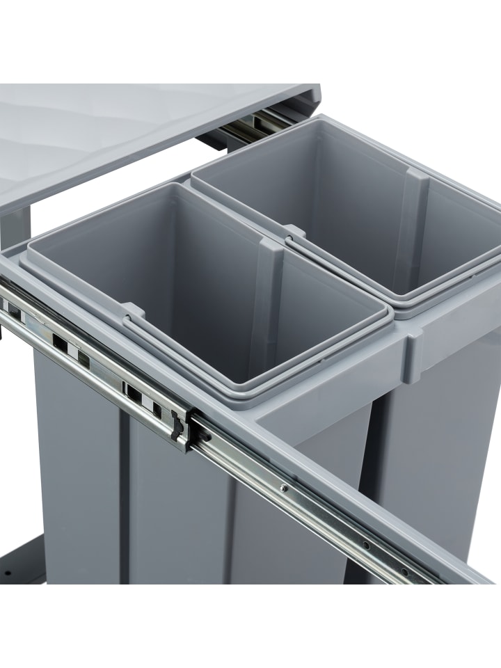 relaxdays Mülltrennsystem Grau Deluxe 1x20L   2x10L günstig kaufen onesize