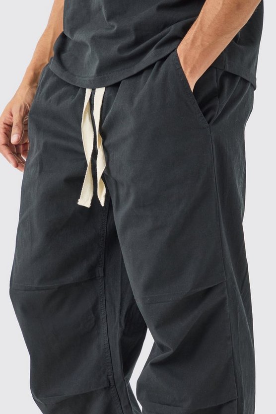 Lockere Hose mit elastischem Bund und Kontrast-Kordelzug