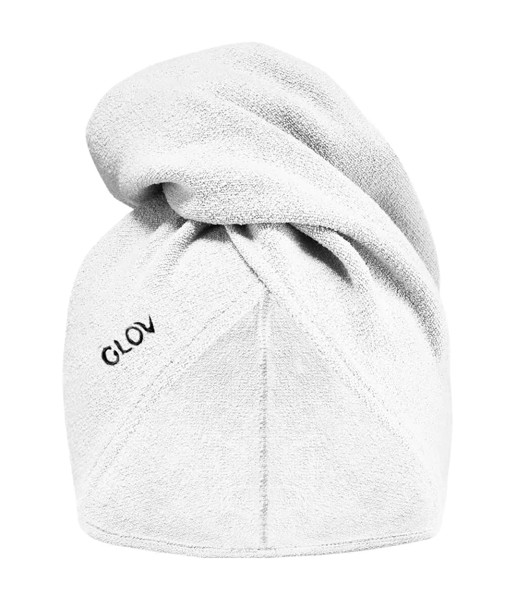 Glovo baltų plaukų turbanas