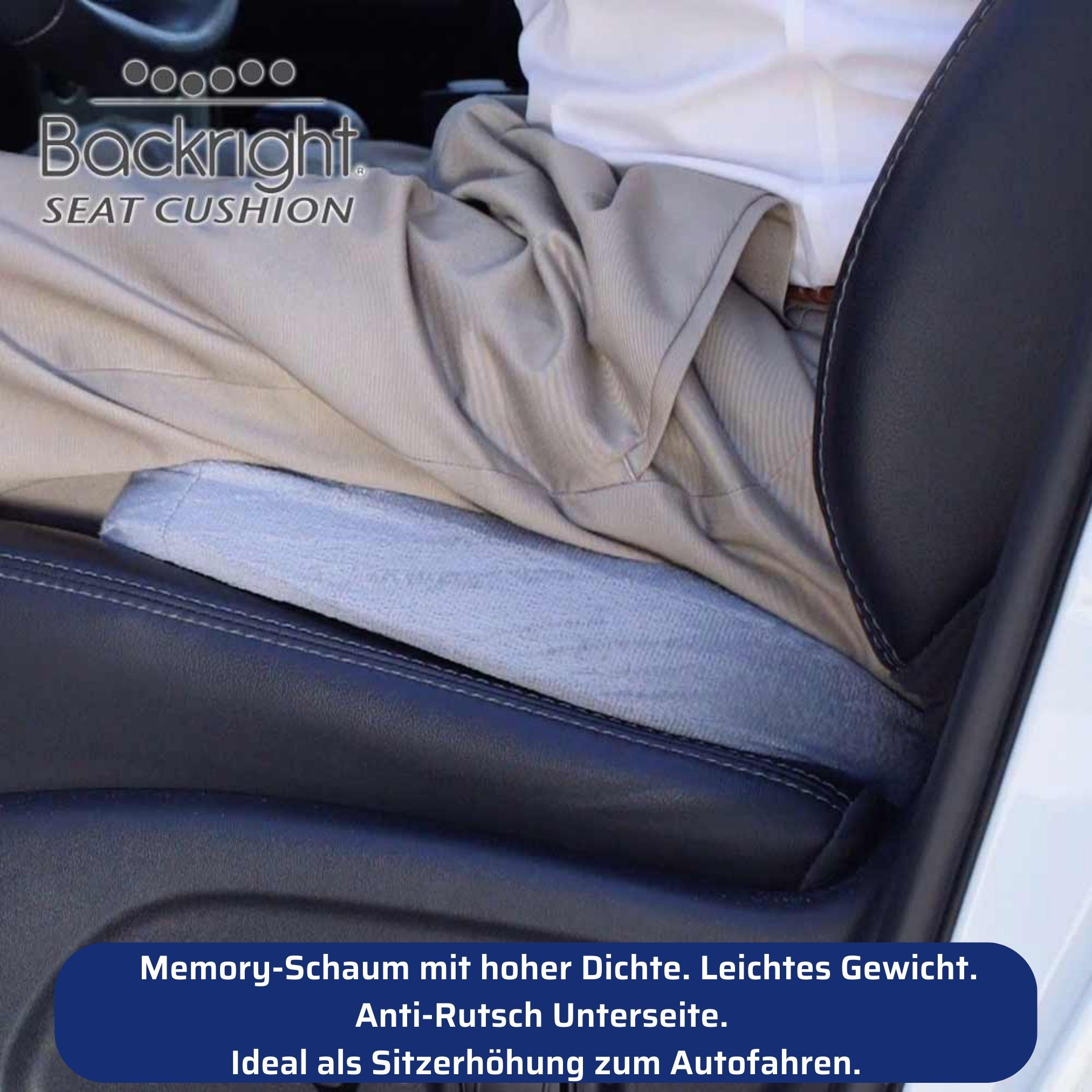 Best Direct® Sitzkissen Backright® Seat Cushion, Ergonomisch, Schmerzreduzierend, waschbar, 45x33cm