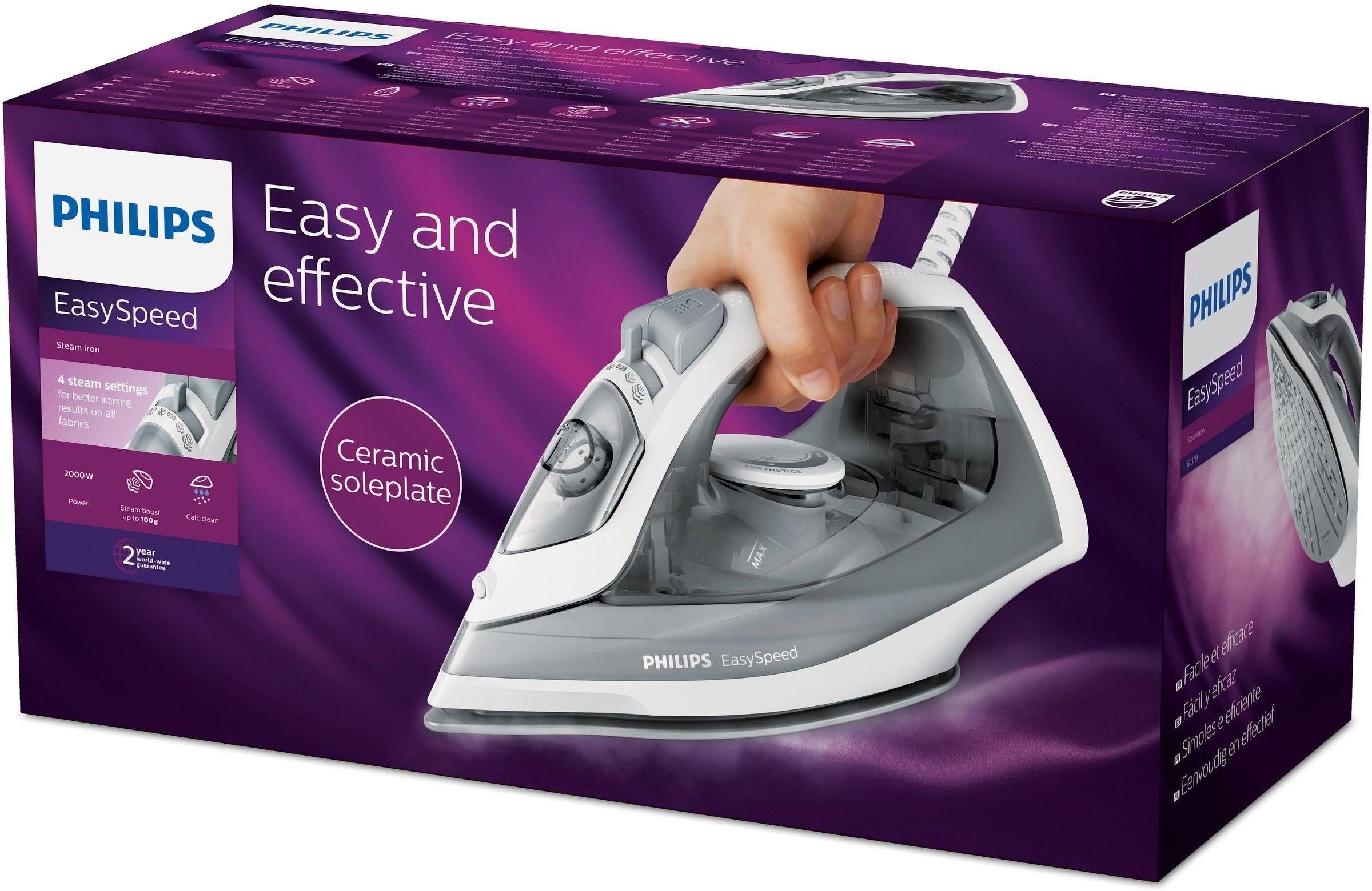 Philips Dampfbügeleisen GC1751/80 EasySpeed, 2000 W