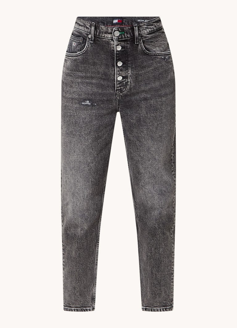 Calça jeans cropped de cintura alta e corte afunilado Tommy Hilfiger com lavagem colorida.