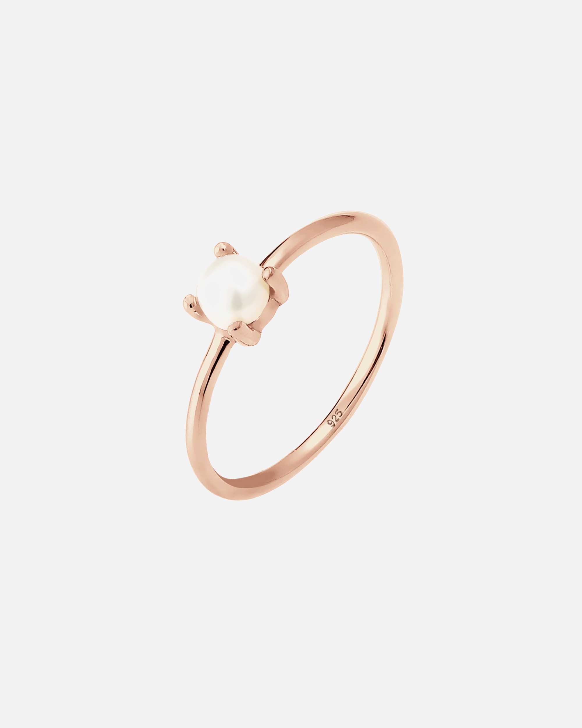 Ženski prsten Elli Solitaire s kultiviranim slatkovodnim biserom od 925 sterling srebra