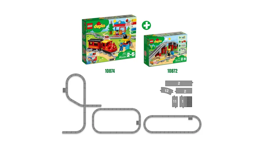 LEGO DUPLO 10872 Eisenbahnbrücke und Schienen