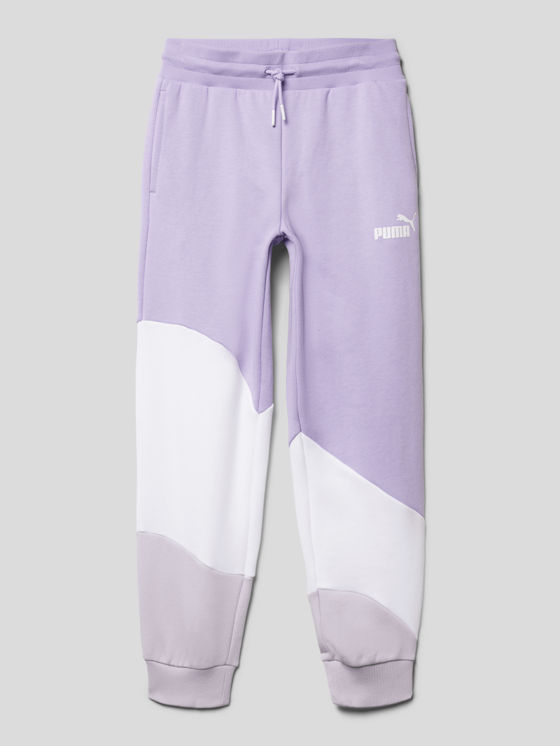 Sweatpants mit Label-Print Modell 'POWER' in flieder