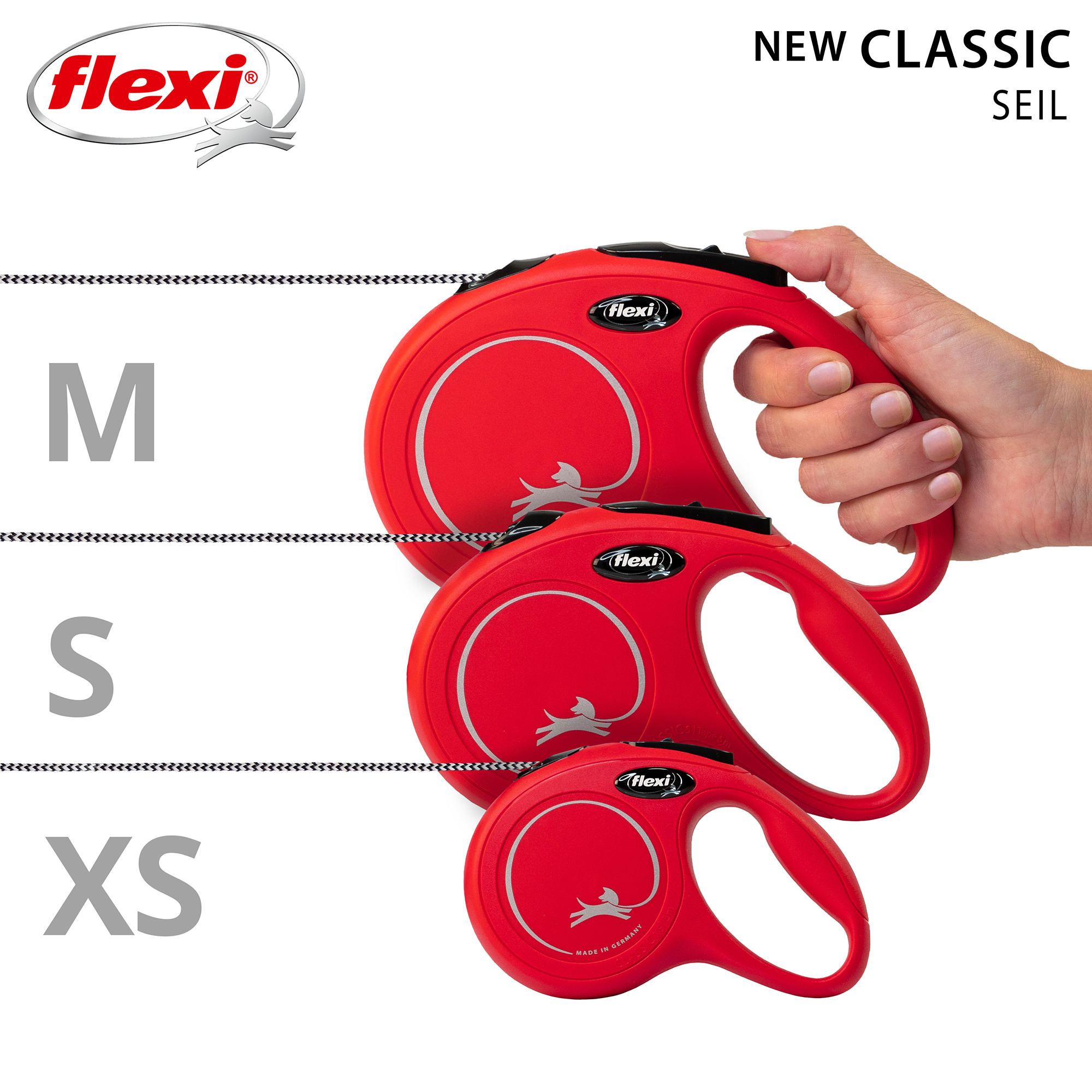 Flexi Hundeleinen Flexi New Classic Seil rot S, 8 m, 12 kg